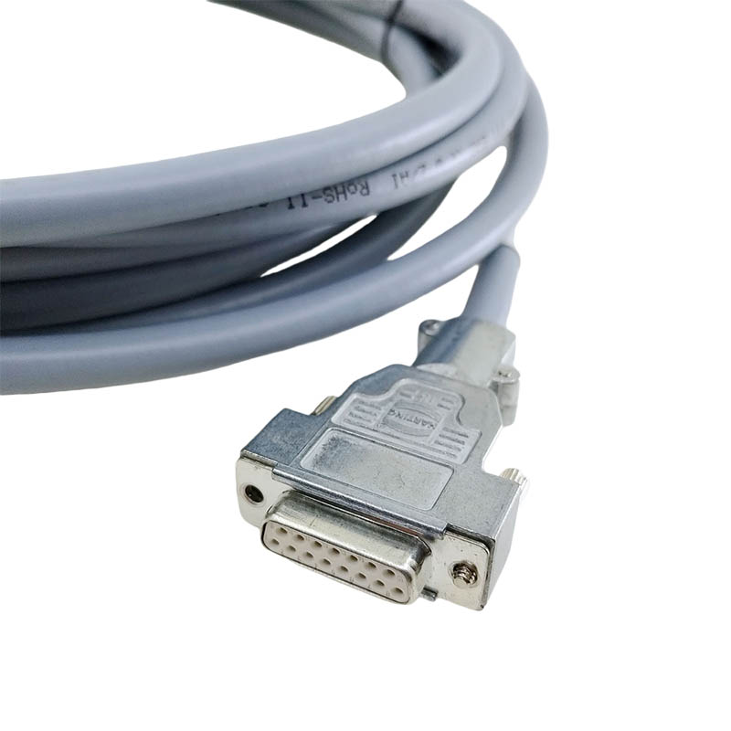 Industrial Wire Harness DB15 Male To Female Connect Cable High Flexibility Shielded Encoder Extension Cable 4M