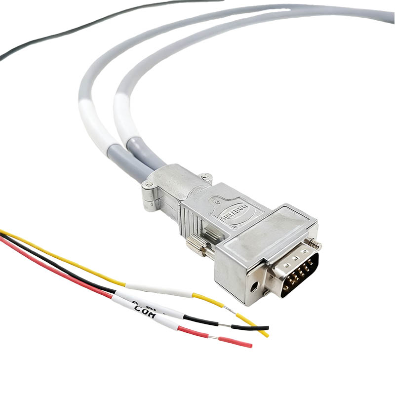 Custom Industrial Wiring Harness HDB15 Female To DB9 Female DB15 Male Connect Cable High Flexibility Shielded Encoder Cable 70cm