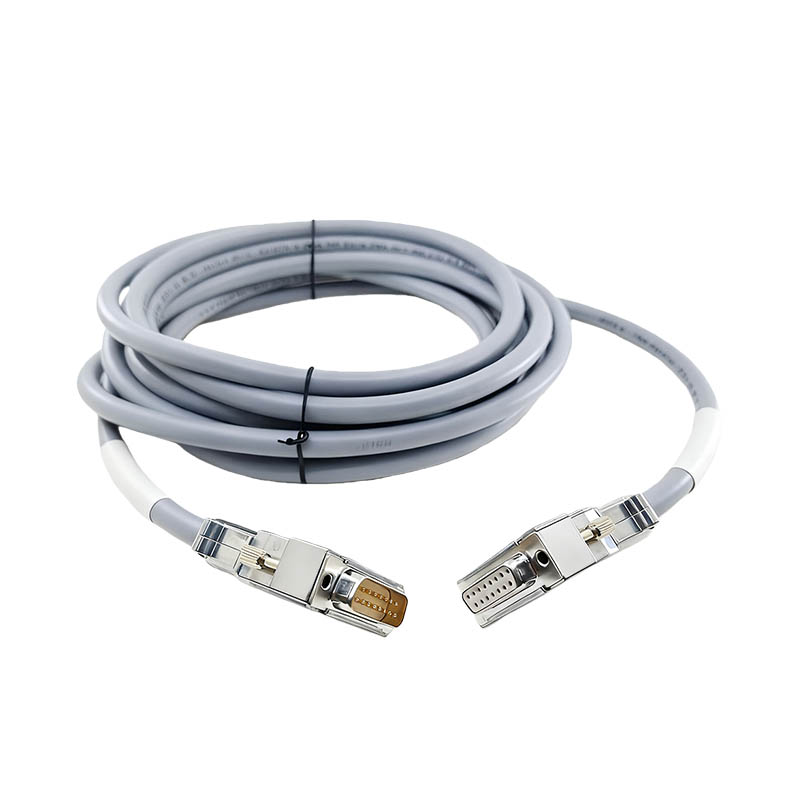 Industrial Wire Harness DB15 Male To Female Connect Cable High Flexibility Shielded Encoder Extension Cable 5M