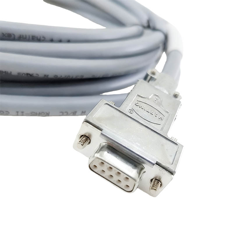 Custom Harting Industrial Wire Harness DB9 Female To DB9 Male Connection Cable High Flexibility Shielded HALL Cable 5M
