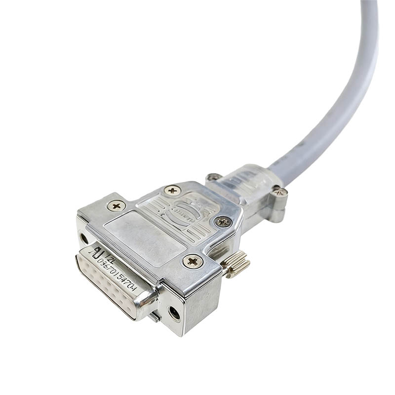 Industrial Wire Harness DB15 Male To Female Connect Cable High Flexibility Shielded Encoder Extension Cable 5M