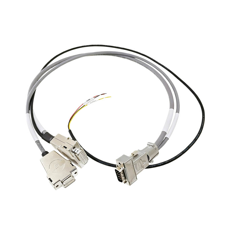 Harting High Flexibility Shielded Encoder 70cm HDB15 Female Connector To DB15Male DB9 Female Industrial Wiring Harness