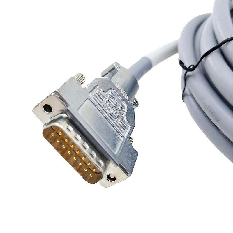 Industrial Wire Harness DB15 Male To Female Connect Cable High Flexibility Shielded Encoder Extension Cable 5M