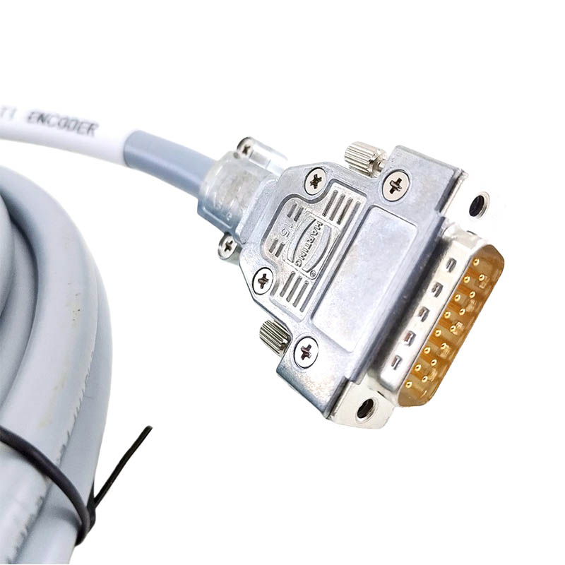 Industrial Wire Harness DB15 Female to DB15 Male Connect Cable High Flexibility Shielded Encoder Extension Cable 5M