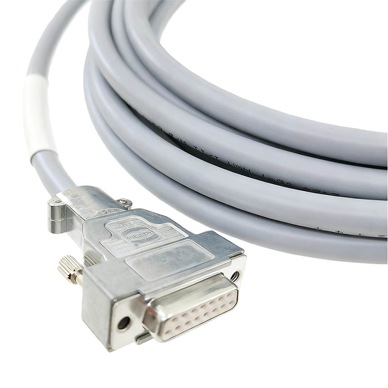 Industrial Wire Harness DB15 Female to DB15 Male Connect Cable High Flexibility Shielded Encoder Extension Cable 5M