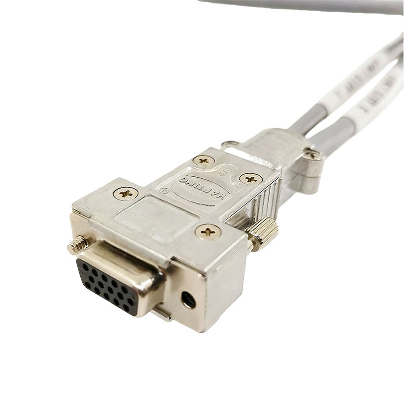 Harting Industiral Wiring Harness HDB15 Female To DB9 Female Connection Cable 70cm CNC Aluminum Alloy Connector Limit Cable