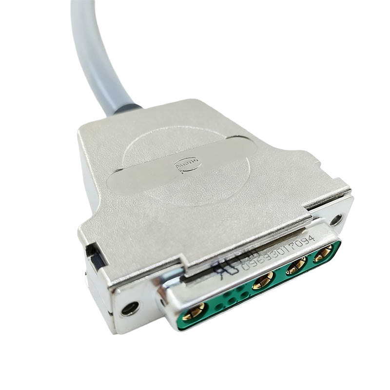 Custom Harting Industrial Wiring Harness DB9W4 Female To Open Connection Cable CNC Aluminum Alloy Connector 50cm Length RST MOTOR Power Cable, 50cm Length
