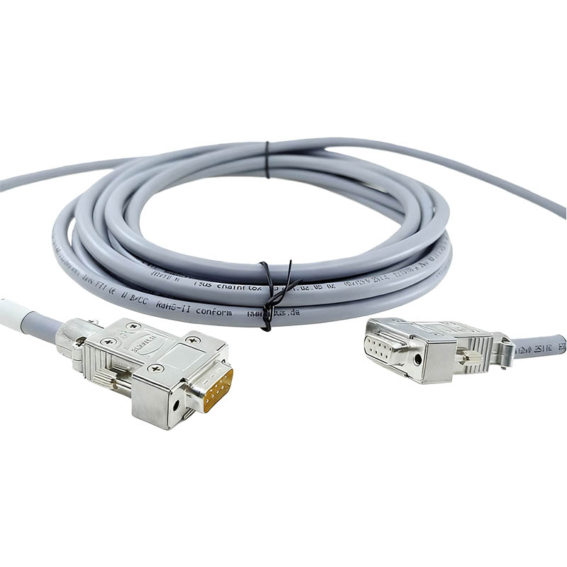 Harting Limit Extension Cable CNC Aluminum Connector DB9 Female To DB9 Male Connection Cable 5M Length Custom Industrial Wire Harness