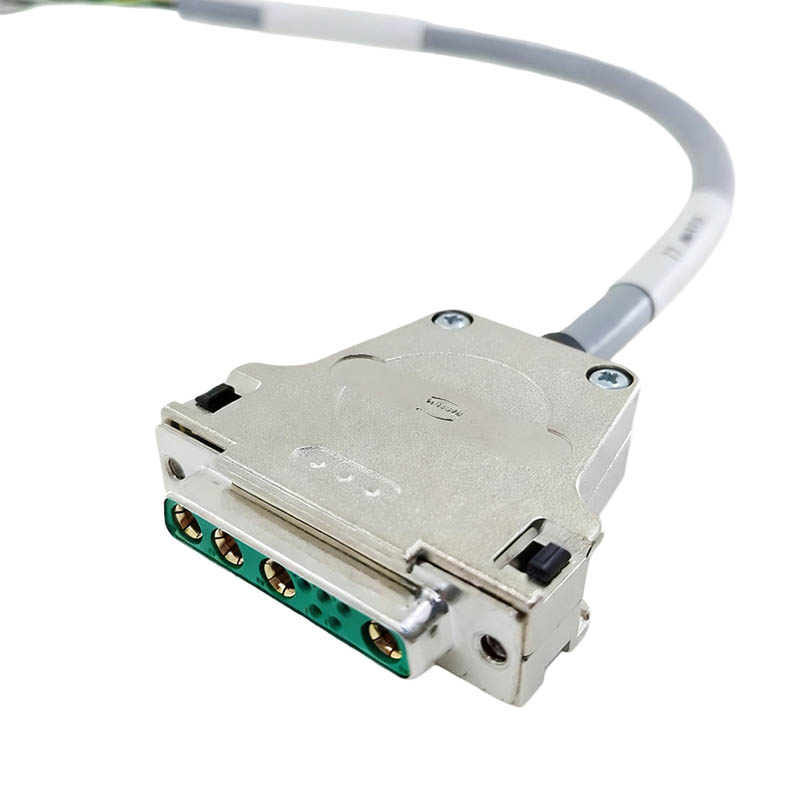 Custom Harting Industrial Wiring Harness DB9W4 Female To Open Connection Cable CNC Aluminum Alloy Connector 50cm Length RST MOTOR Power Cable, 50cm Length
