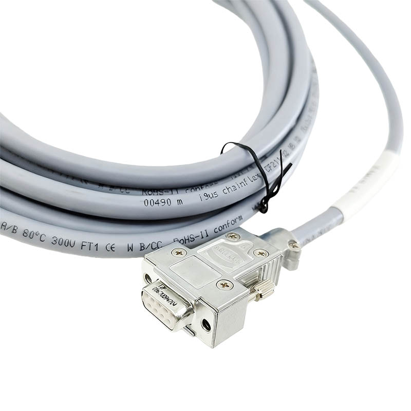 Harting Limit Extension Cable CNC Aluminum Connector DB9 Female To DB9 Male Connection Cable 5M Length Custom Industrial Wire Harness