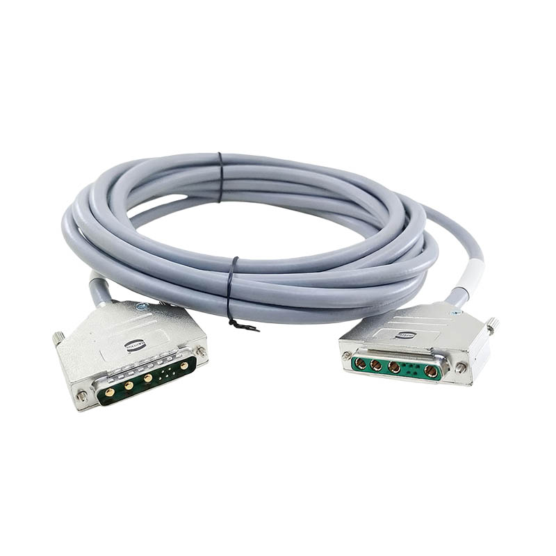 RST Motor Power Line Extension Cable DB9W4 Female To DB9W4 Male Connection Cable CNC Aluminum Connector Industrial Wiring Harness, 5M