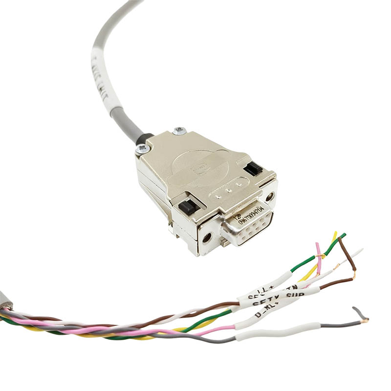 Harting Industiral Wiring Harness HDB15 Female To DB9 Female Connection Cable 70cm CNC Aluminum Alloy Connector Limit Cable