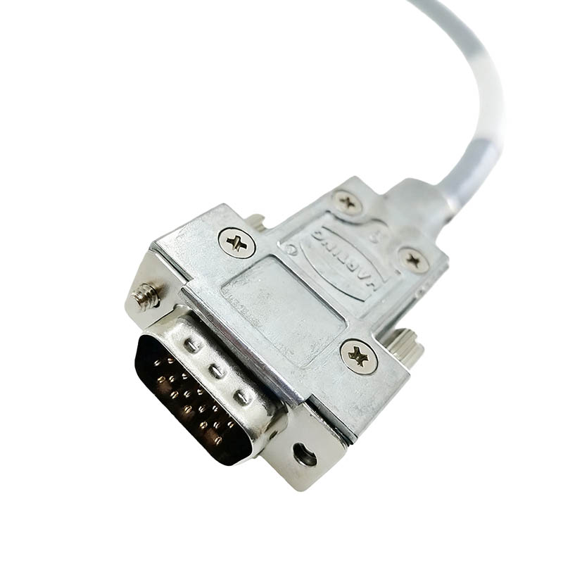 Harting HBD15 Male To HDB15 Female CNC Aluminum Alloy Connector Encoder Cable 70cm Length Industrial Wiring Harness