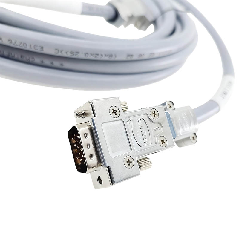 Harting Limit Extension Cable CNC Aluminum Connector HDB15 Female To HDB15 Male Connection Cable 5M Length Custom Industrial Wire Harness