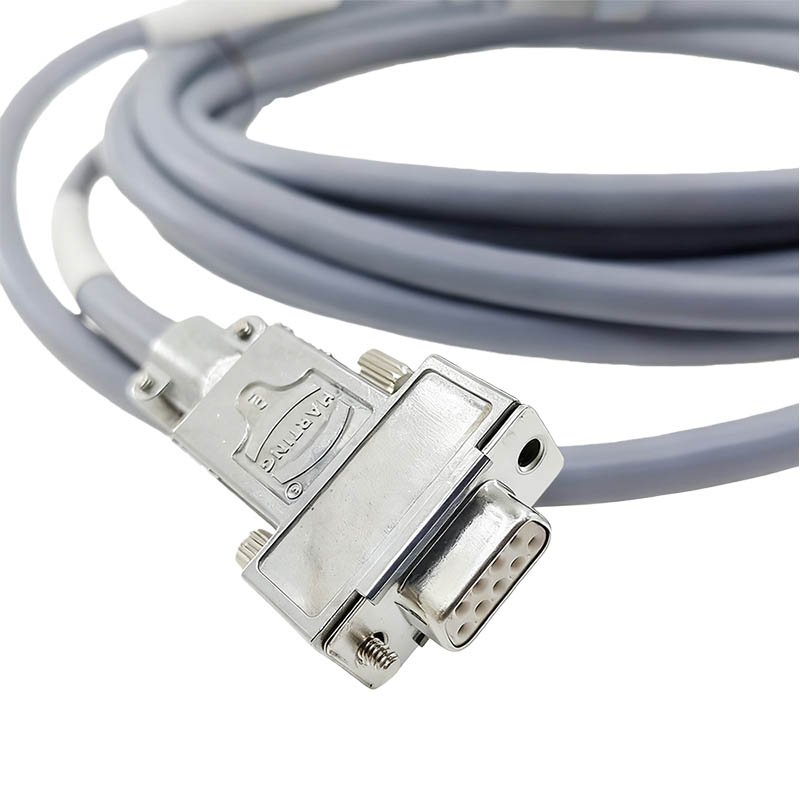 Harting CNC Aluminum Alloy Connector DB9 Male To Female Hall Cable 5M Length Industrial Wire Harness