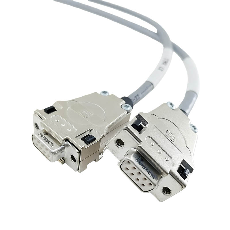 Harting HDB15 Male To DB9 Male And Female Encoder Connection Cable 70cm CNC Aluminum Alloy D-sub Connector Industrial Wiring Harness