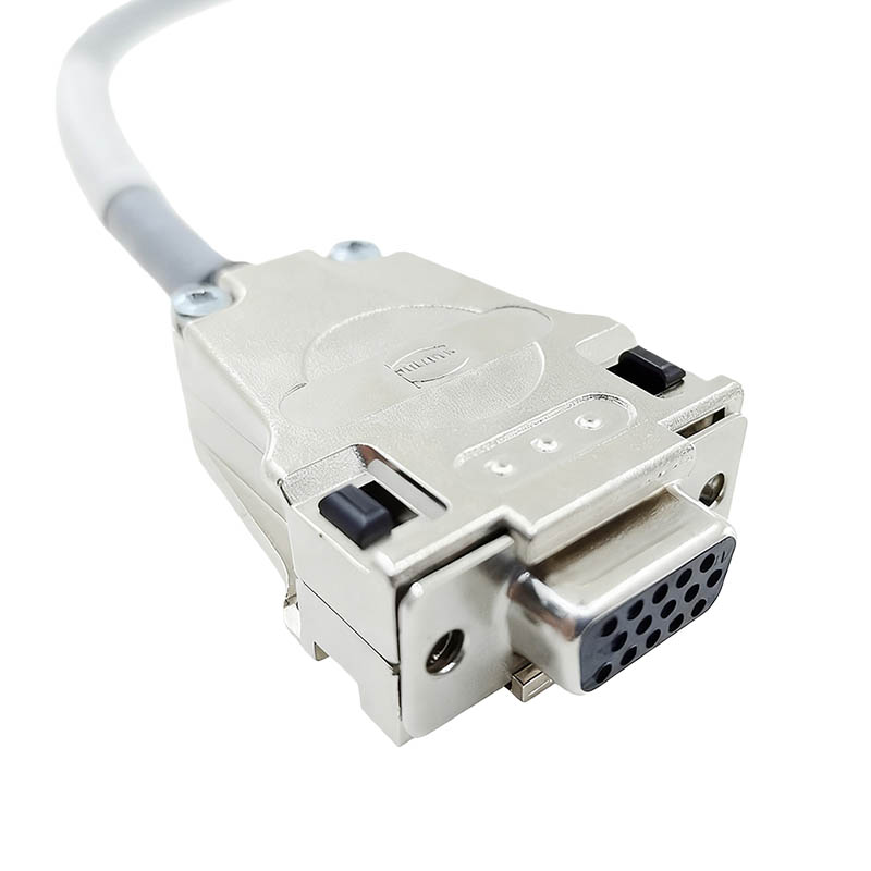 Harting HBD15 Male To HDB15 Female CNC Aluminum Alloy Connector Encoder Cable 70cm Length Industrial Wiring Harness