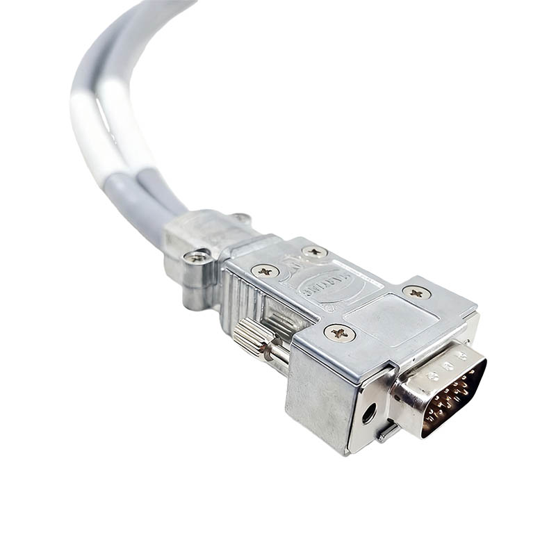 Harting HDB15 Male To DB9 Male And Female Encoder Connection Cable 70cm CNC Aluminum Alloy D-sub Connector Industrial Wiring Harness