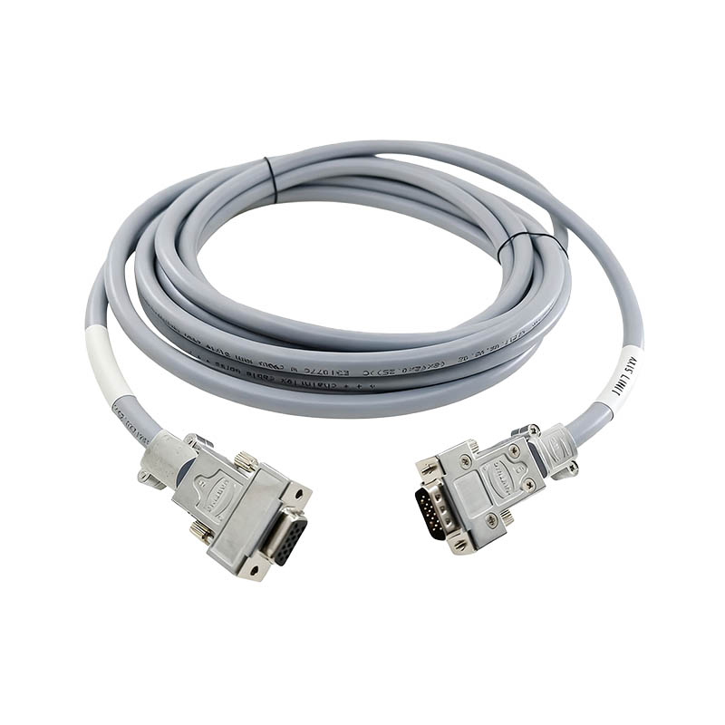 Harting Limit Extension Cable CNC Aluminum Connector HDB15 Female To HDB15 Male Connection Cable 5M Length Custom Industrial Wire Harness
